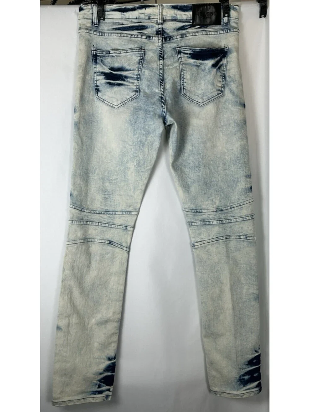 Reason Brand Blue and White Tie Dye Straight Leg Jeans   Size 34
